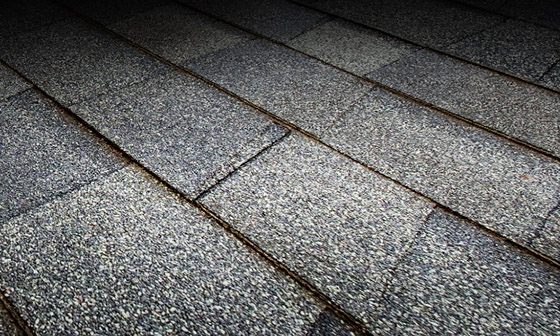 A closeup view of high quality gray shingles